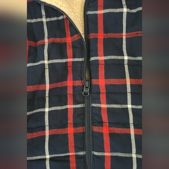 DULUTH TRADING Women's Quilted Plaid Flannel Fleece-Lined Sherpa Vest-Size Small - Picture 3 of 6